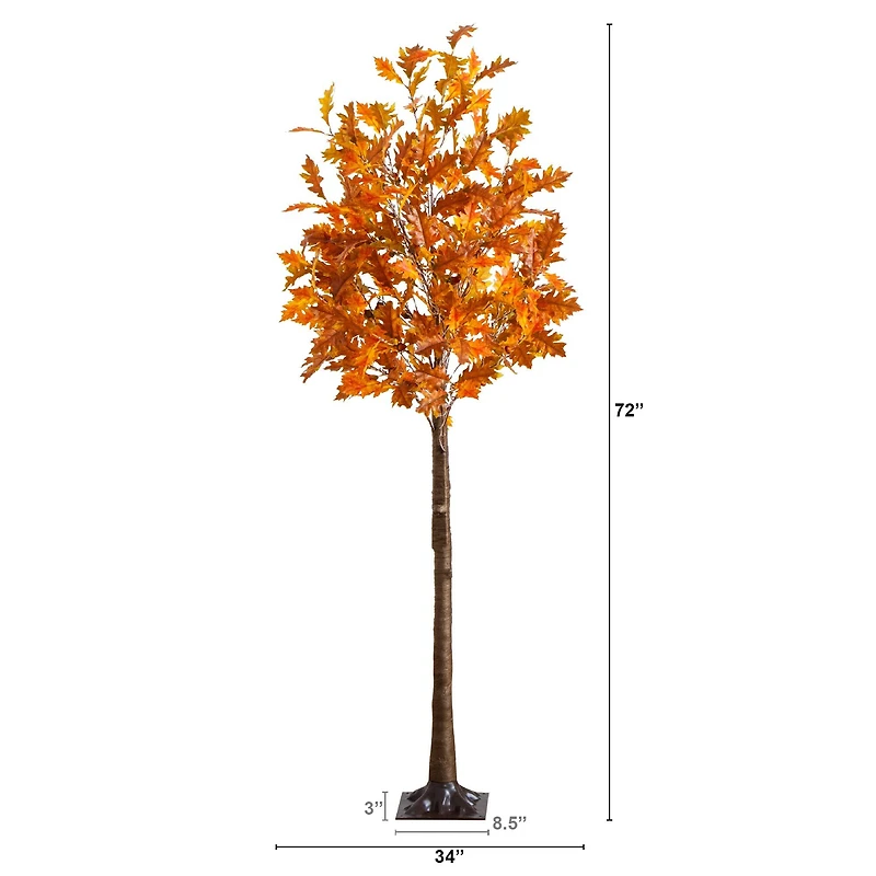 6ft. Pre-Lit Burnt Orange Autumn Maple Artificial Fall Tree with 300 Warm White LED Lights