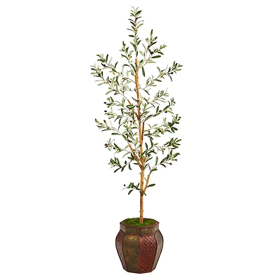 5.5ft. Olive Artificial Tree in Decorative Planter