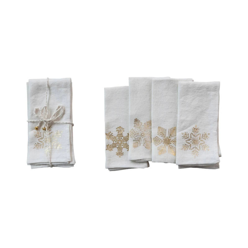 Hello Honey® 18" Linen Snowflake Napkin Set