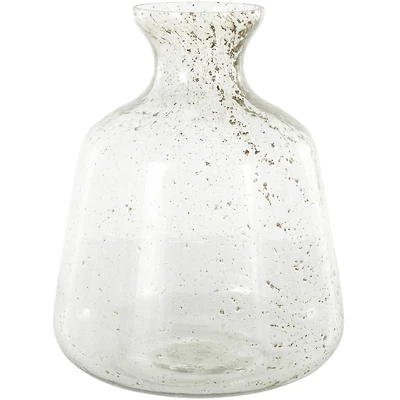 16.5" Clear Speckled Glass Vase
