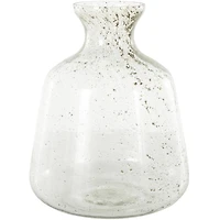 16.5" Clear Speckled Glass Vase