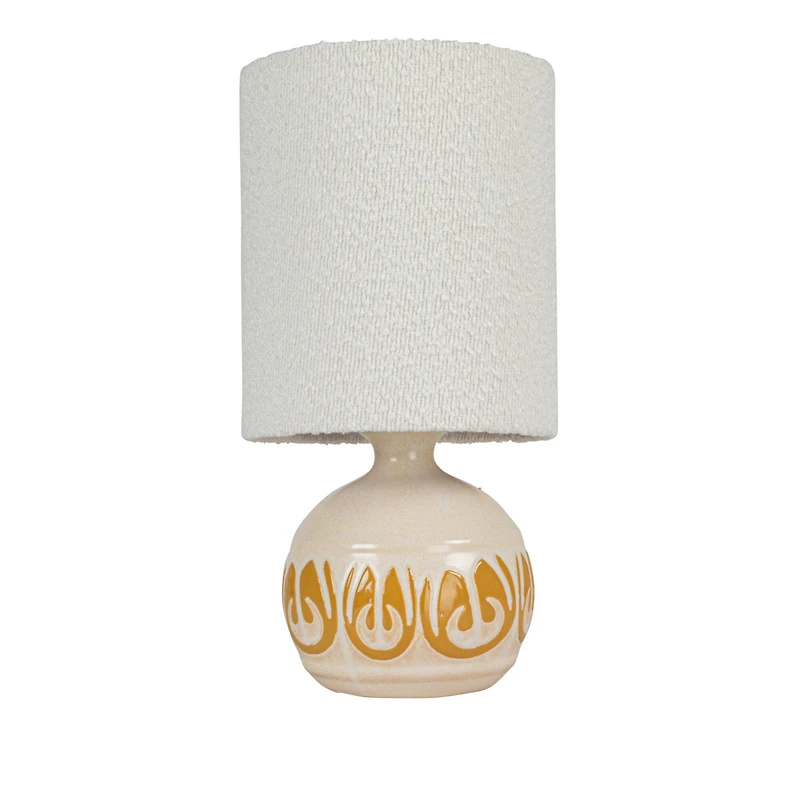 Hello Honey® 15.75" Yellow & Cream Sunlit Embossed Stoneware Table Lamp, 2ct.