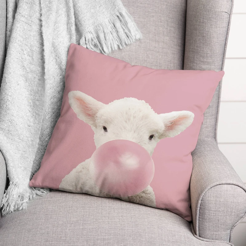 Baby Lamb 18" x 18" Throw Pillow