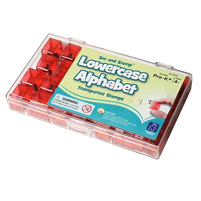 Educational Insights 5/8" Lowercase Alphabet See & Stamp Transparent Rubber Stamps