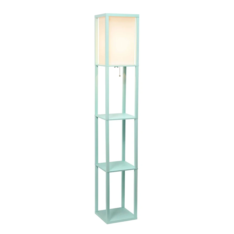 Lalia Home 5ft. Column Shelf Floor Lamp with Linen Shade