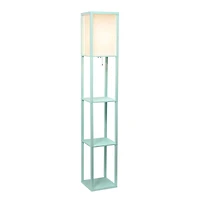 Lalia Home 5ft. Column Shelf Floor Lamp with Linen Shade
