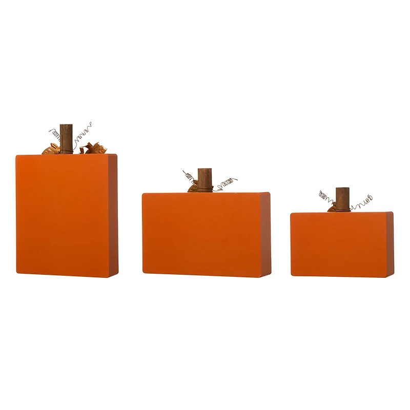 GlitzHome® Fall Wooden Pumpkin Tabletop Sign Set