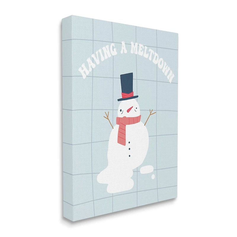 Stupell Industries Having A Meltdown Funny Snowman Canvas Wall Art