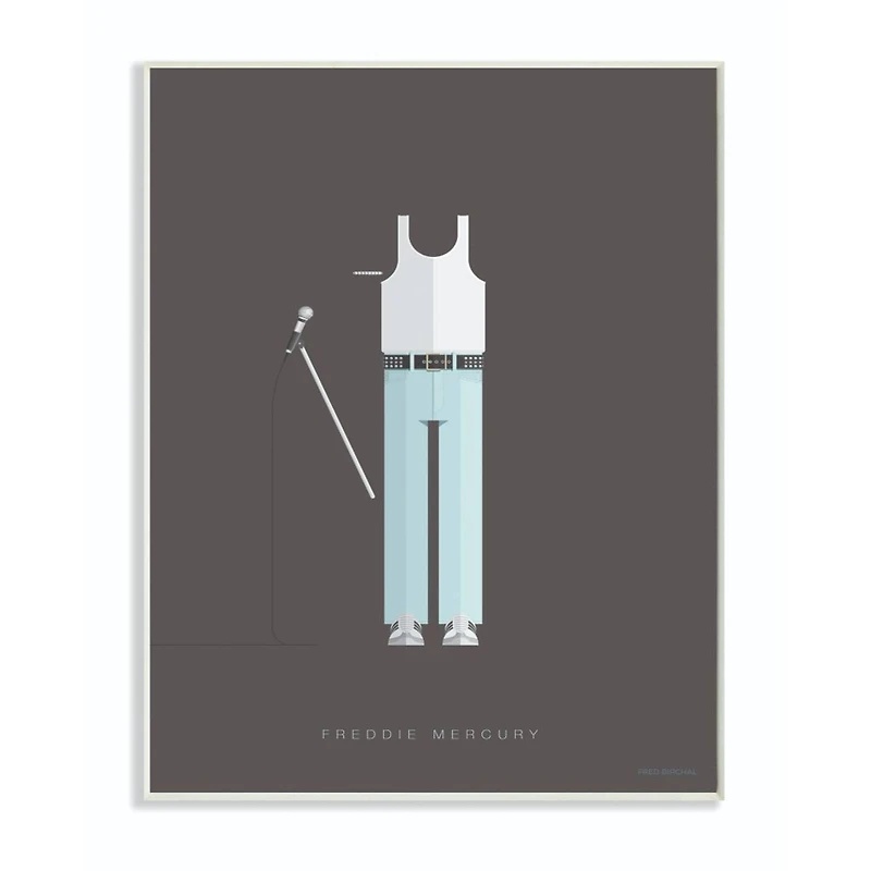 Stupell Industries Freddie Mercury Wooden Wall Plaque