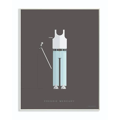 Stupell Industries Freddie Mercury Wooden Wall Plaque