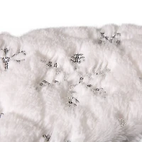 Glitzhome® 21" White Plush with Snowflake Christmas Stocking