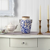 10.5" Nautical Ceramic Urn Vase