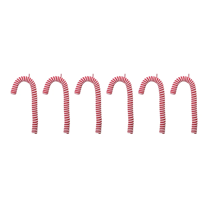 6ct. Fabric Candy Cane Ornaments
