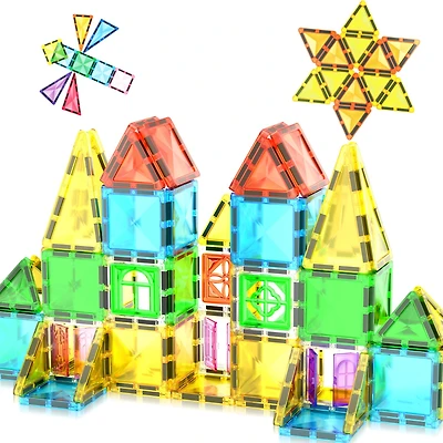 PicassoTiles® 48-Piece Mini Diamond Magnetic Tiles Series Set