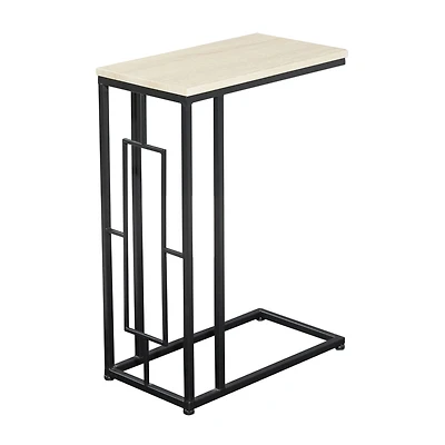 Black Iron & Wood Contemporary Accent Table