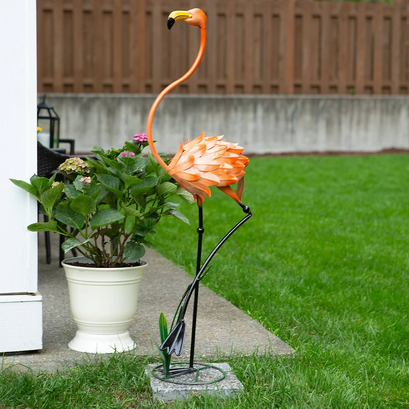 47.5" Standing Flamingo Garden Décor