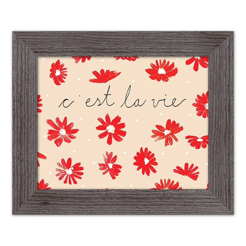 C'est La Vie Florals Wall Print in Frame
