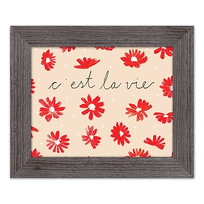 C'est La Vie Florals Wall Print in Frame