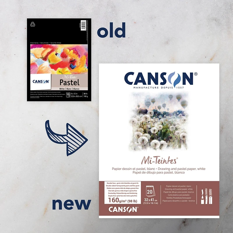 Canson® Mi-Teintes® Pastel with Glassine Pad, 9 x 12"