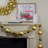 6ft. Vegas Gold 3-Finish Shatterproof Ball Christmas Garland