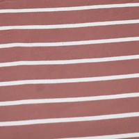 Fabric Merchants White Stripes on Mauve Double Brushed 4-Way Stretch Fabric