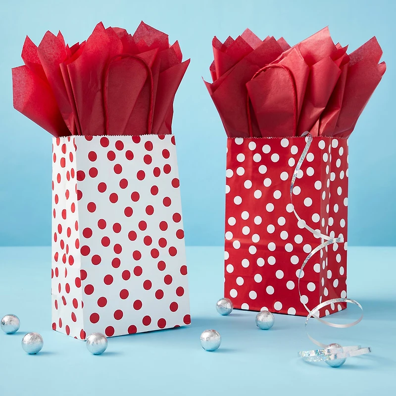 8 Packs: 13 ct. (104 total) Small Polka Dots Gift Bags by Celebrate It™
