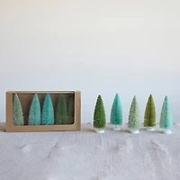 Hello Honey® 8" Green & Mint Sisal Bottle Brush Tree Set with Wood Bases