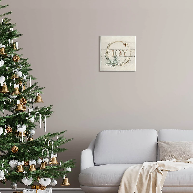 Stupell Industries Seasonal Winter Joy Wreath Wall Plaque Art