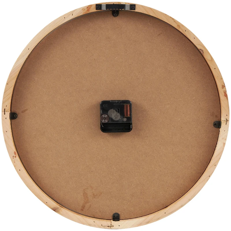 16" Light Brown Framed Wall Clock