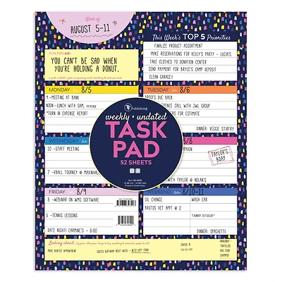 TF Publishing Bright Week Large Weekly Task Planner Desk Pad