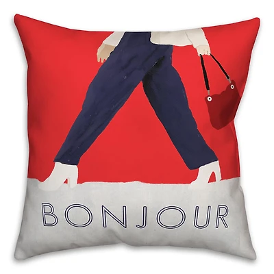 Bonjour Throw Pillow