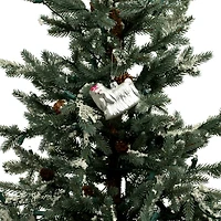 2.75" White Long Hair Dog Glass Ornament by Ashland®