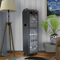 beFree Sound Triple 10" Portable Bluetooth Subwoofer Speaker With Party Lights