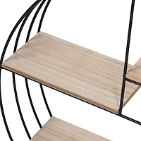Honey Can Do 20" Black Four-Tier Circular Decorative Metal Wall Shelf