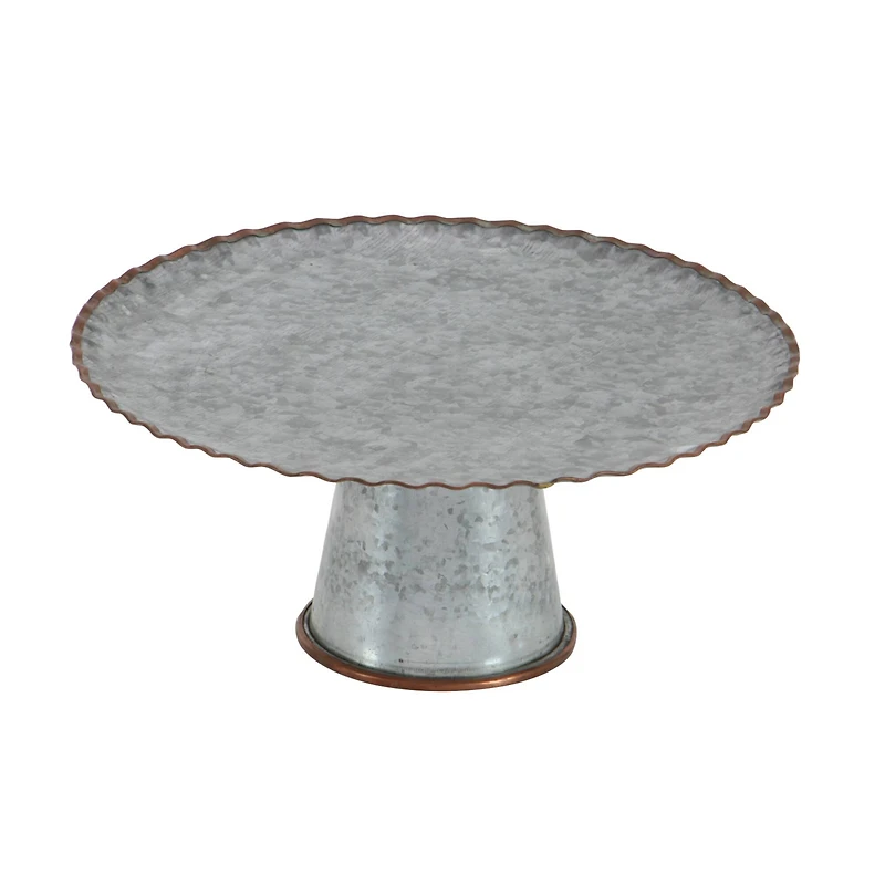 Gray Metal Farmhouse Cake Stand Set