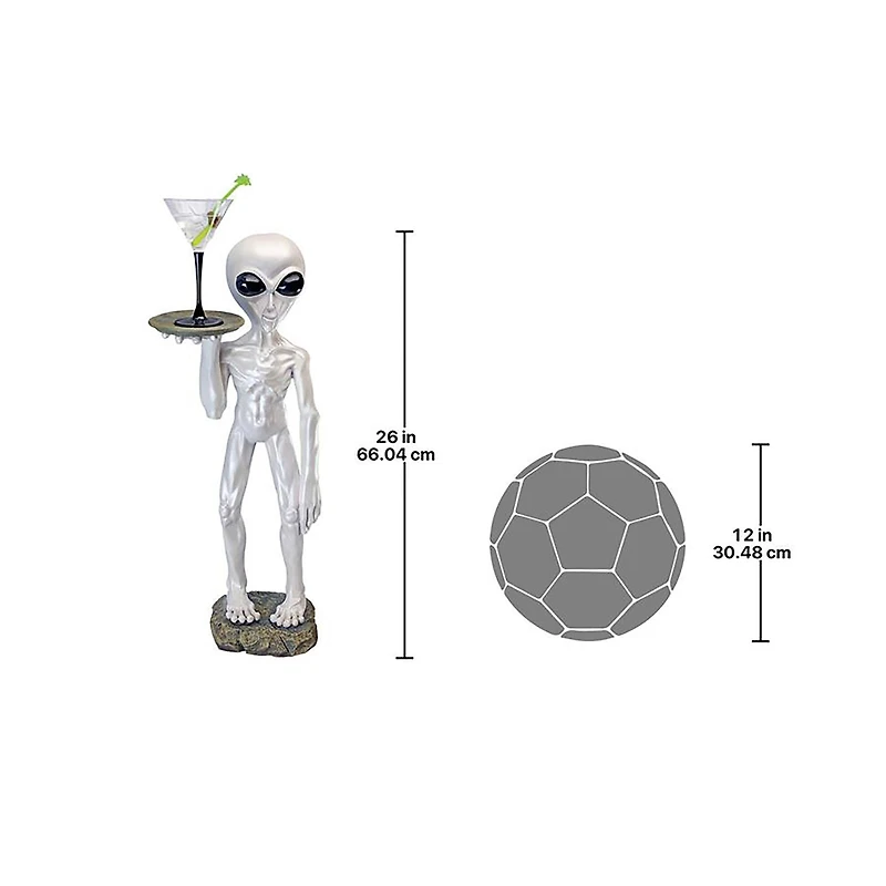 Design Toscano Roswell, the Alien Butler Pedestal Sculptural Table