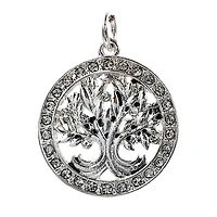 Charmalong™ Silver Plated & Stone Paved Tree Charm by Bead Landing™