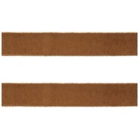 Fuzzy Brown Wired Ribbon 2 Set