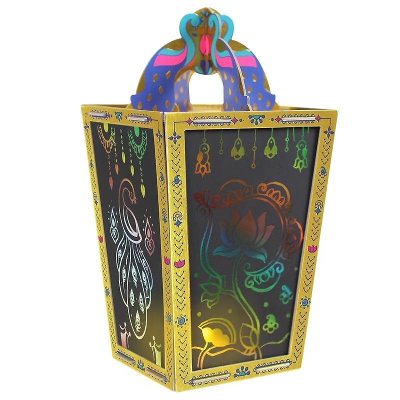 Kulture Khazana Rangoli Mandala Scratch Art Lantern DIY Craft Kit