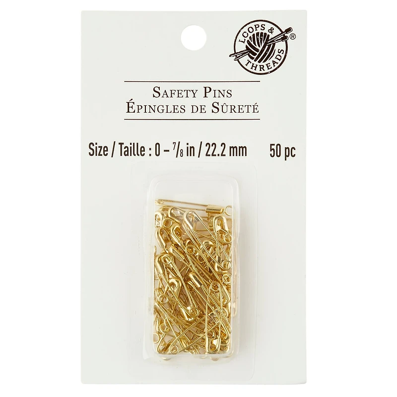 Loops & Threads™ Safety Pins, 7/8"