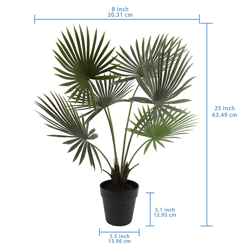 24" Potted Green Fan Palm Plant by Ashland®
