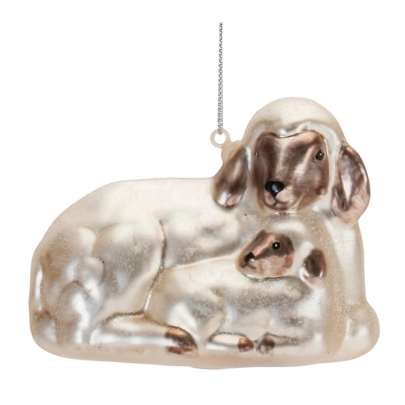 Farm Animals Frosted Glass Ornament Set