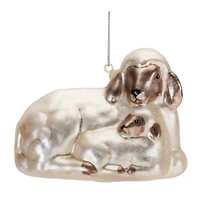 Farm Animals Frosted Glass Ornament Set