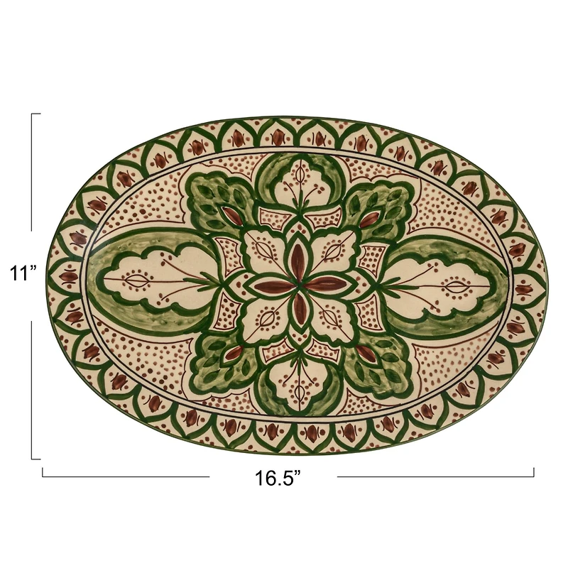 Hello Honey® 16.5" Garden Tapestry Stoneware Platter