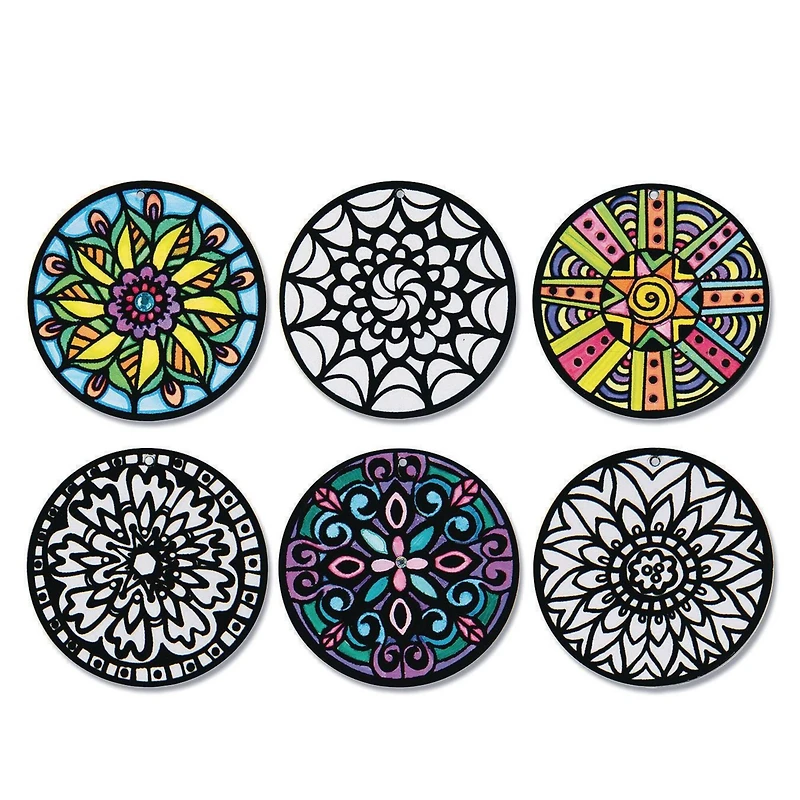 S&S® Worldwide Velvet Art Hangable Mini Mandalas, 24ct.