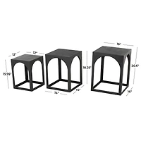 Metal Nested Accent Table with Large Arched Cutouts Set