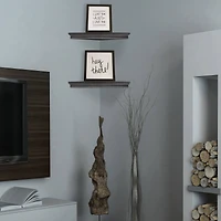 Beveled Floating Corner Shelves Set