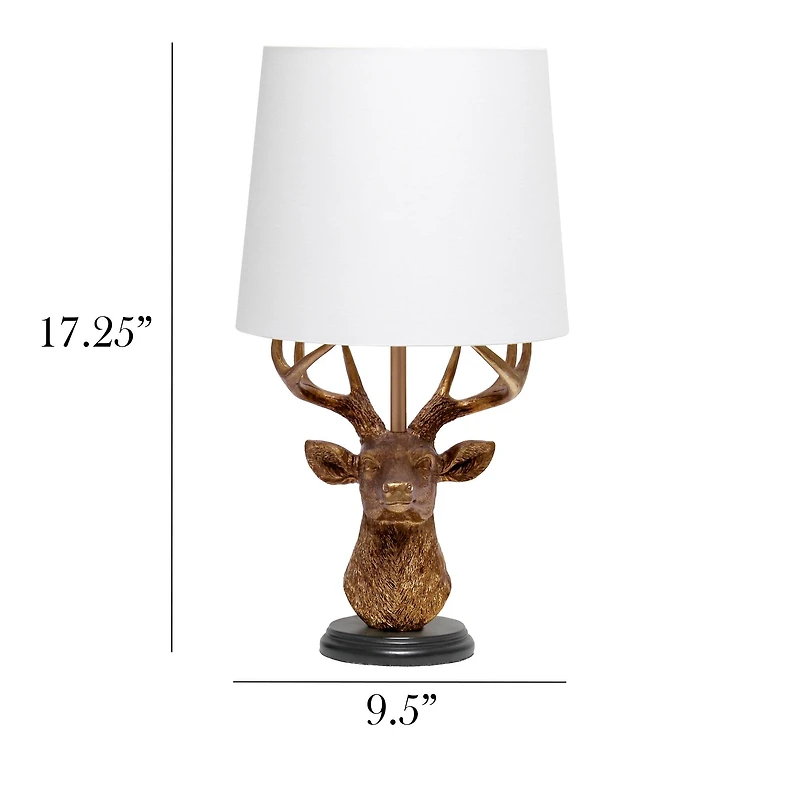 Simple Designs™ 17" Copper Deer Antler Table Lamp with White Shade