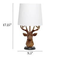 Simple Designs™ 17" Copper Deer Antler Table Lamp with White Shade