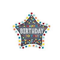 SuperShape™ 34" Satin Confetti Burst Birthday Star Foil Balloon